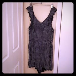 American Eagle Romper, Navy with pin stripes